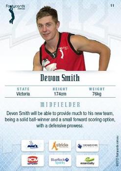 2012 Footy AFL Draft Prospects #11 Devon Smith Back